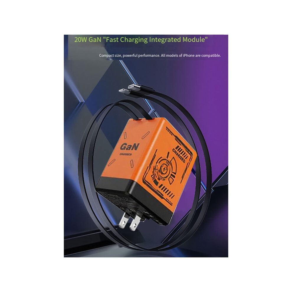 Gan 20W Fast Charging Usb Type C Cable High-Speed Charging Cord Retractable Data Cable Eu Plug 4711414700344