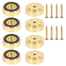 8Pcs Brass Cutting Board Feet with Nonslip Pads - 1.18x0.39inch Non Slip Gold Legs Kit for Furniture