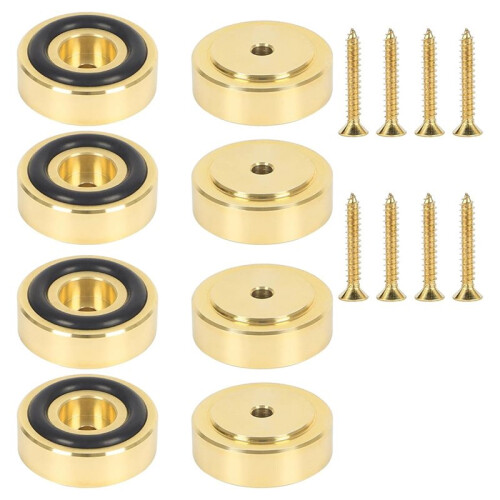 Conjunto de 8 Pés de Latão para Tábua de Corte com Almofadas Antiderrapantes - 3 X 1 cm (1,18 X 0,39 Polegadas), Dourados, para Móveis