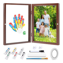 Family Handprint Kit, DIY Keepsake, Hand Print Photo Frame, Family Gifts for New Mom, New Baby, New Parents Brown
