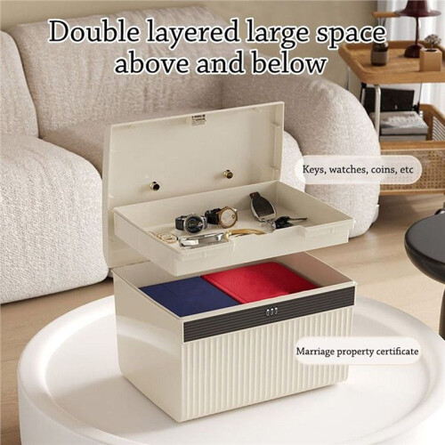 New Three Digit Password Lock Safe Box Two Layers Lockable Lock Box Privacy Security Large Capacity Storage Box Home S 2
