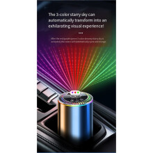 Car Air Freshener with Starry Top Light 3-Color Car Perfume Fragrance Diffuser Deodorization Aroma Fragrance Diffuser