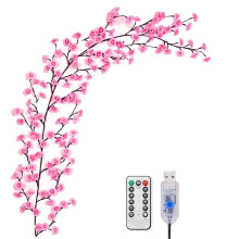 DIY  Enchanted Willow Vine Lights,7.55 FT 144 LED  Blossom Lights with Remote Timer,for Bedroom Home