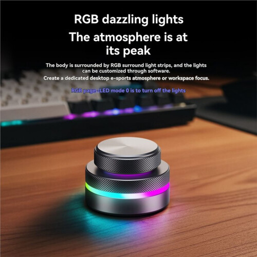 Dual Knob Keyboard with RGB Lights Reverse Direction Knob Single-Button  Keyboard Customizable Volume Knob 1