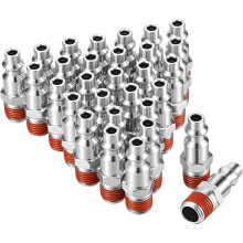 30-Teiliges Set mit 1/4Zoll-NPT-Industriestopfen (Außengewinde), 1/4-Zoll-Hochdruck-Pneumatikstopfen, Luftkupplungs- und Stopfenset für