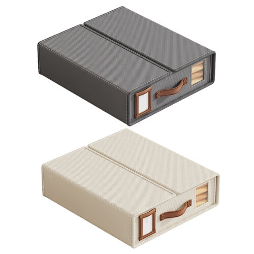 Foldable Breathable Moisture-Proof Storage Box Leather Handle for Storage Bed Organizer Box Bed Sheet Box 2pc