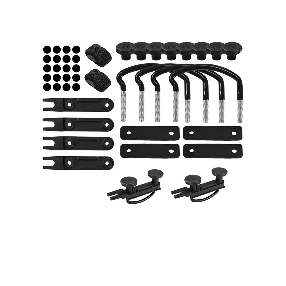 4 Pcs Roof Box U-Bolt Clamps, Rooftop Cargo Carrier Rack Bolts, 85Mm Width U-Bracket Clips With 8 Lock Nuts 2 Straps 4711426181728