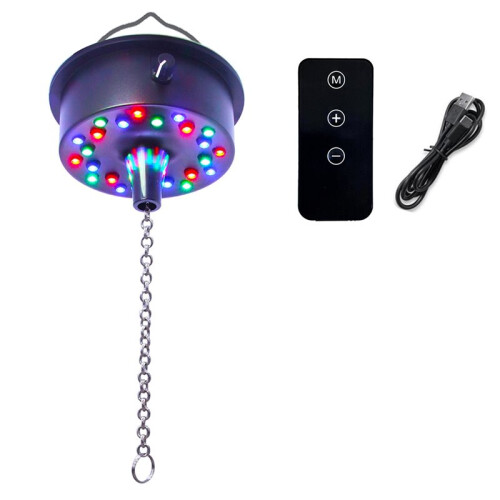 Motor para Bola de Discoteca com Luzes e Controle Remoto, Motor para Bola de Espelhos com 24 LEDs para Bolas de 4/6/8/12 Polegadas para Festas 1