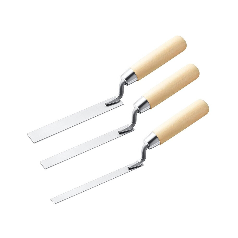 Professional Tuck Pointer Trowel Set, 3 Sizes With Wood Handle For Masonry And Mortar Repair 6034021311030