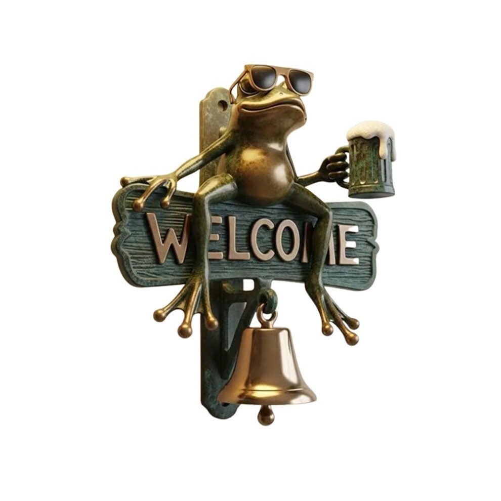 Chill Frog Welcome Doorbell Frog With Sunglasses, Funny Outdoor Decorative Door Bell For Porch, Garden 6033963090232