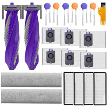 21PCS Replacement Parts for Flow Vacuum Cleaner Accessories Roller Side Brush Track Mop Cloth Filters Dust Bag