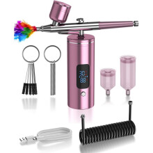 Airbrush-Set, Kabellose Airbrush für Nägel, mit Kompressor für Modelle/Schuhe/Kuchen/Haare, zum Malen Von Rosa