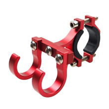 Ganci per Scooter Elettrici Scaffale per Bici Gancio Portaoggetti per Tubo Ganci per Fibbia Ebike Portacasco Portatile Doppio Rosso