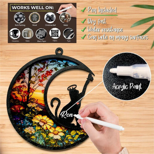 Angel Cat Personalized Commemorative Light Catcher, Pet Commemorative Light Catcher, Window Hanging Light Catcher 2
