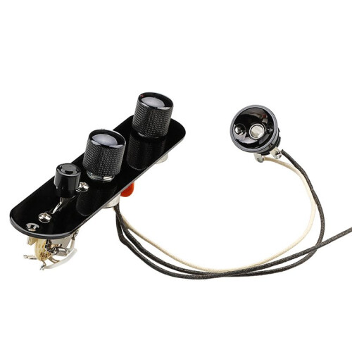 Fully Loaded Guitar Control Plate Prewired 3-Way  250K Large Potentiometers Knurled Volume Tone Controls Knobs 1
