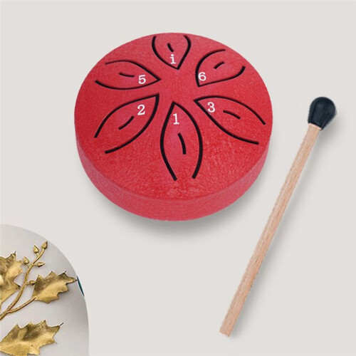 Tambor de Língua de Aço Tambor de Chuva para Exterior, 6 Notas Tambor de Tanque de Chakra de 3 Polegadas Marretas Acolchoadas de Percussão de Aço 2