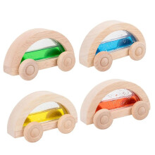Wooden Car Toys Colorful Wooden Vehicle Set Toy and Fine Movement Development Educational Toys Hand  Ability Training