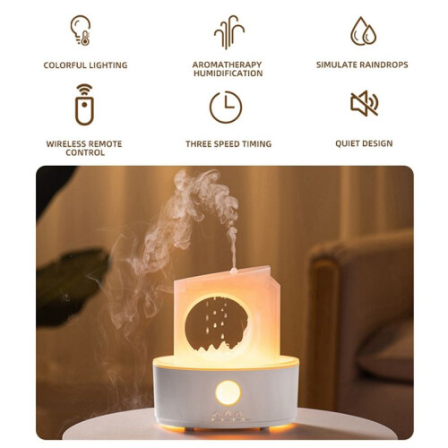 Rain Clouds Aroma Diffuser Raindrop Air Humidifier Humidificador de Aroma Night Light Desktop Ultrasonic Sprayer US Plug