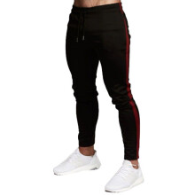 (BlackRed, M) Jogger Men Trousers Sweatpants Harem Pants Train Casual Baggy Sportwear Bottoms