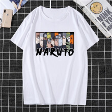 (Style3, M) Strip Manga Naruto Anime Manga Unisex Round Neck Tshirts Tops Tee White