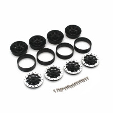 4 StüCk Metall-Beadlock-Radnabenfelge und Gummireifen für WPL C14 C24 B14 B24 B36 MN D90 MN99S RC-Car-Upgrade-Teile,1