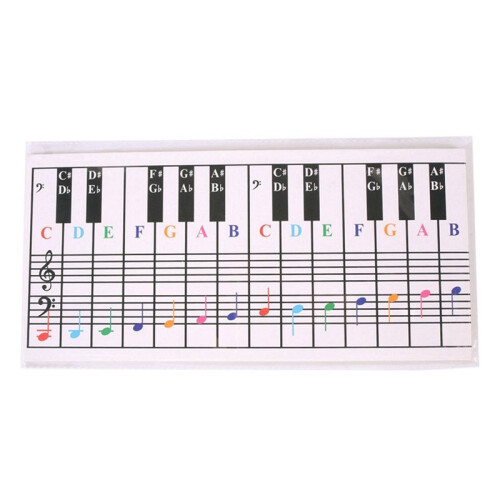 61Keys 88 Keys Piano Keyboard Reference Chart Five  Piano Reference Chart Electronic Piano Fingerings Practice Cards