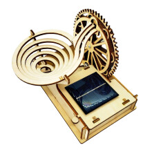 3D Houten Knikkerbaan op Zonne- Doe-Het-Zelf-Puzzelmodel Bouwpakket Mechanische Versnelling Bouwtechnisch Speelgoed