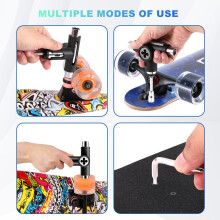 Skate Werkzeug Alles in Einem Multifunktions Ratschen Skateboard Werkzeug mit Skateboard Griptape Radiergummi Satz