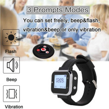 5 Botones de Llamada, 1 Buscapersonas de Pulsera, Sistema de Llamada Inalámbrico para Restaurante, Transmisor de Buscapersonas, Servicio de Camareros