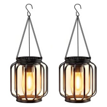 Faroles Solares Colgantes para Exteriores, Resistentes Al Agua: Luces con Gancho, Decoración para Exteriores, Iluminación para Patio y Jardín.