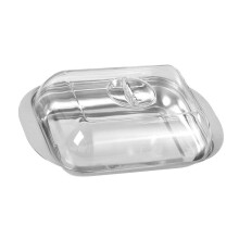 Butter Container - White Butter Fridge Storage Container Butter Storage Box,Metal Butter Box with Lid