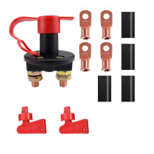 Car Power Disconnect with 2 PCS Keys, Knob-Type Vehicle Isolator with Metal Fixing Post, Universal Waterproof