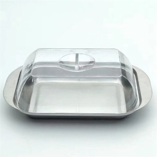 Botercontainer - Witte Boterkoelkastopslagcontainer Boteropslagdoos, Metalen Boterdoos met Deksel 2
