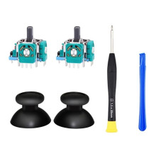 3D Analog Joystick Potentiometer with Joystick Caps for PS5 Controller with Screwdriver Repair Tool Kit