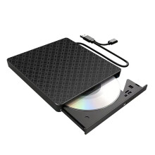Unidad Grabadora de CD/DVD Externa Multifuncional Negra con Ranuras /TF y USB 3.0 Unidad Óptica para PC Portátil