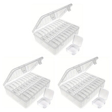 Organizer per Perline, Contenitori per Piccole Perline da 90 Pezzi, 3 Custodie Grandi per Oggetti Artigianali, Scatola per La Creazione di Gioielli