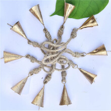10 Pcs Vintage Hanging Bells Christmas Decorations Bells for Home Decor, Cow Bells Decoration with Rope Style A