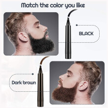 Bart FüLl Stift Kit Friseur Stift Wasserdicht Langlebig NatüRlicher MäNnlicher Schnurr Bart Reparatur Form Styling Werkzeug (Schwarz)