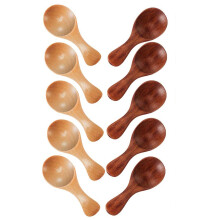 10 Small Wooden Spoons Seasoning Sugar Seasoning Salt Honey Teaspoon Coffee Tea Jam Mustard Ice Cream Wooden Spoon