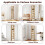 (Oak) Levede Slim 6-Tier Narrow Bookcase Storage 5