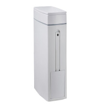 With Brush Cracked Trash Can Ultra-Thin for Home Use Bathroom Toilet Plastic with Toilet Brush Storage Bin with Lid