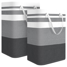 2PCS Large Laundry Basket, Waterproof, Freestanding Laundry Hamper 75L, Foldable Tall Clothes Hamper with Handles