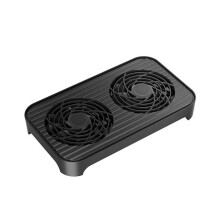 Z-X4 Router Kylbas Dubbla Fläktar Fäste Rack USB Power Interface 140 mm Fläkt Kylflänsar Fäste för Routervärdkylning