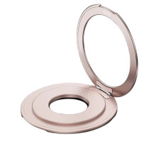 360  Rotation Metall Stark Magnetisk Sug Roterande Folding Ring Telefonhållare Universal Tablet Bordsställ Rosa