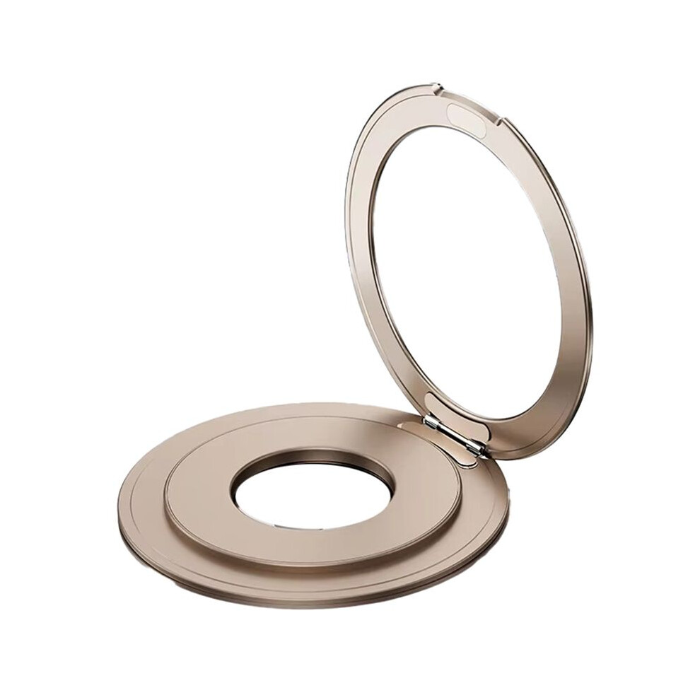 360 Rotation Metal Strong Magnetic Suction Rotating Folding Ring Phone Holder Universal Tablet Desktop Stand Gold 6033626373030