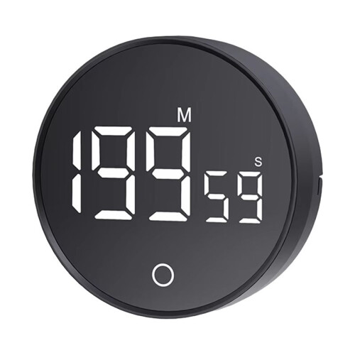 Magnetic Countdown Clock Kitchen Timer Manual Digital Timer Stand Desk Clock Cooking Timer Shower Study Stopwatch Black