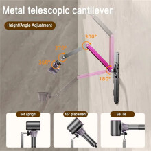 Adjustable Hair Dryer Holder Metal Textured Stand Versatile and Easy to Install Free Your Hands Convenience Furniture
