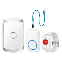 Wireless Call Button Paramedic Pager Watch Pager Emergency Call Button for Kids Patient Wireless Doorbell EU Plug