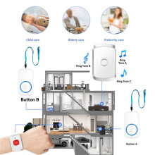 Wireless Call Button Paramedic Pager Watch Pager Emergency Call Button for Kids Patient Wireless Doorbell EU Plug