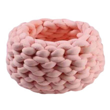 Yarn Cat and Dog Beds Used in All Seasons Removable and Washable DIY Hand-Woven Cotton-Filled Thick Yarn Pet Bed B